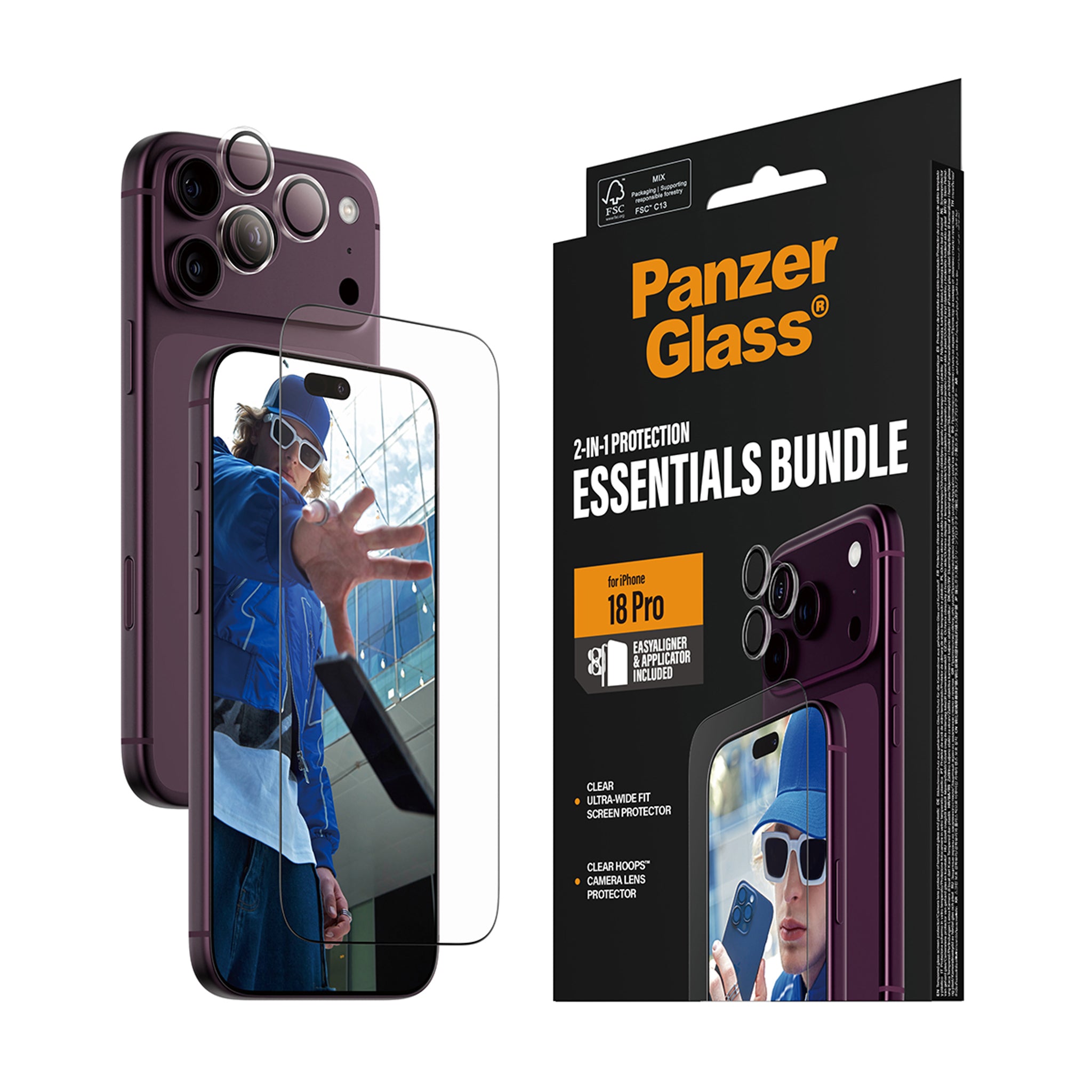 PanzerGlass® 2-in-1 Essentials Pakke iPhone 18 Pro Max